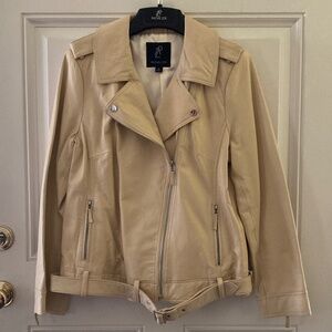 Luxe Rachel Zoe Lamb Leather Biker Jacket/Pockets/Light Tan/Size M/NEW!!!